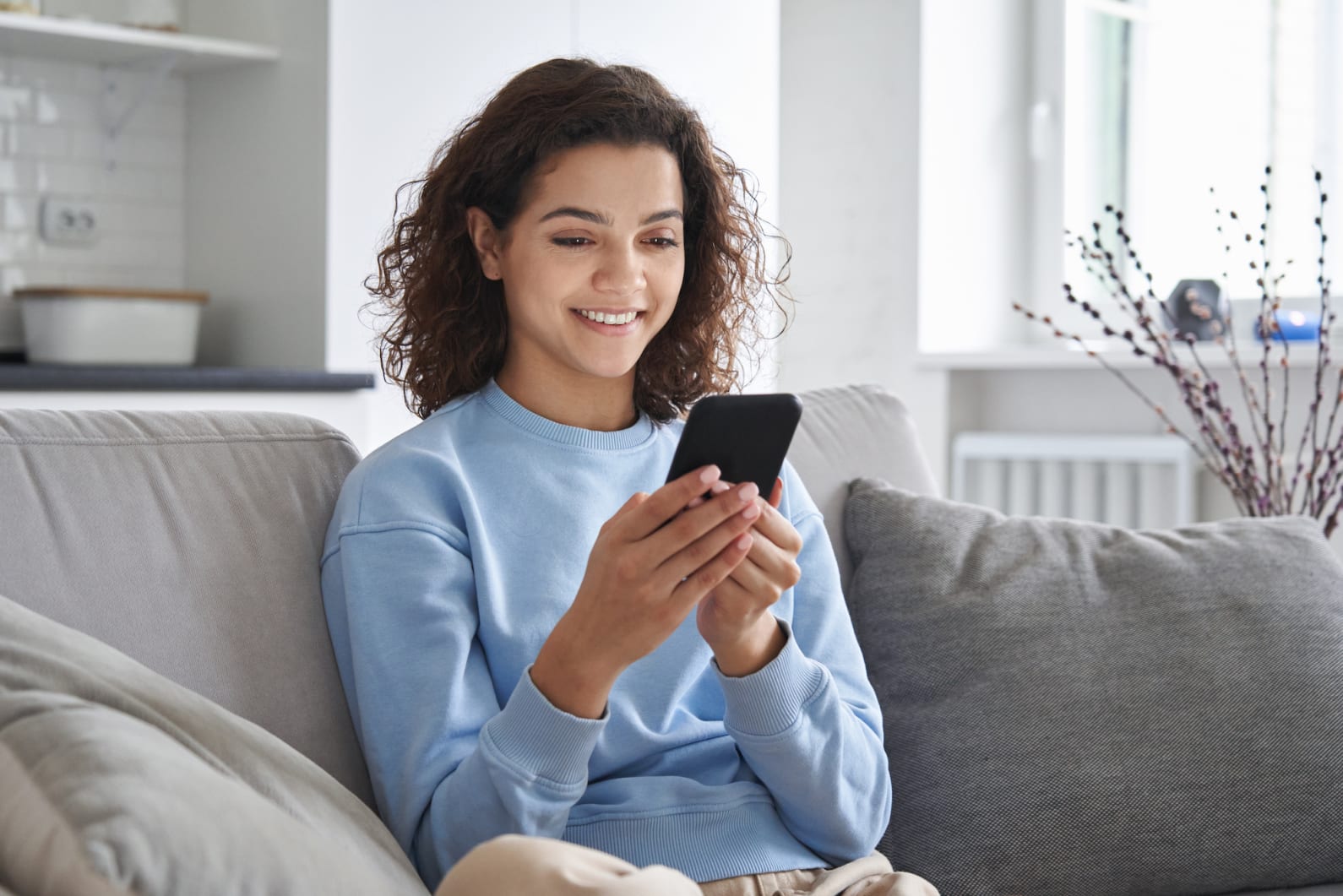 student getting exam marks back on phone