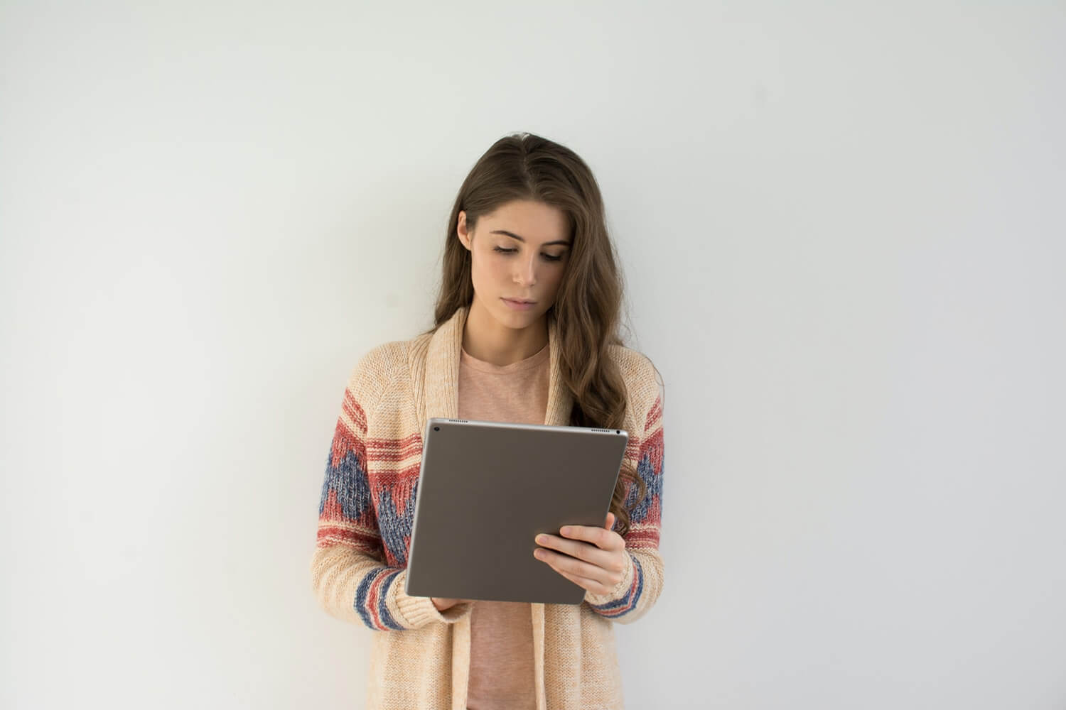 Grader working on a tablet