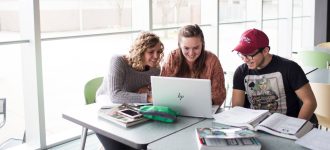 students using computer