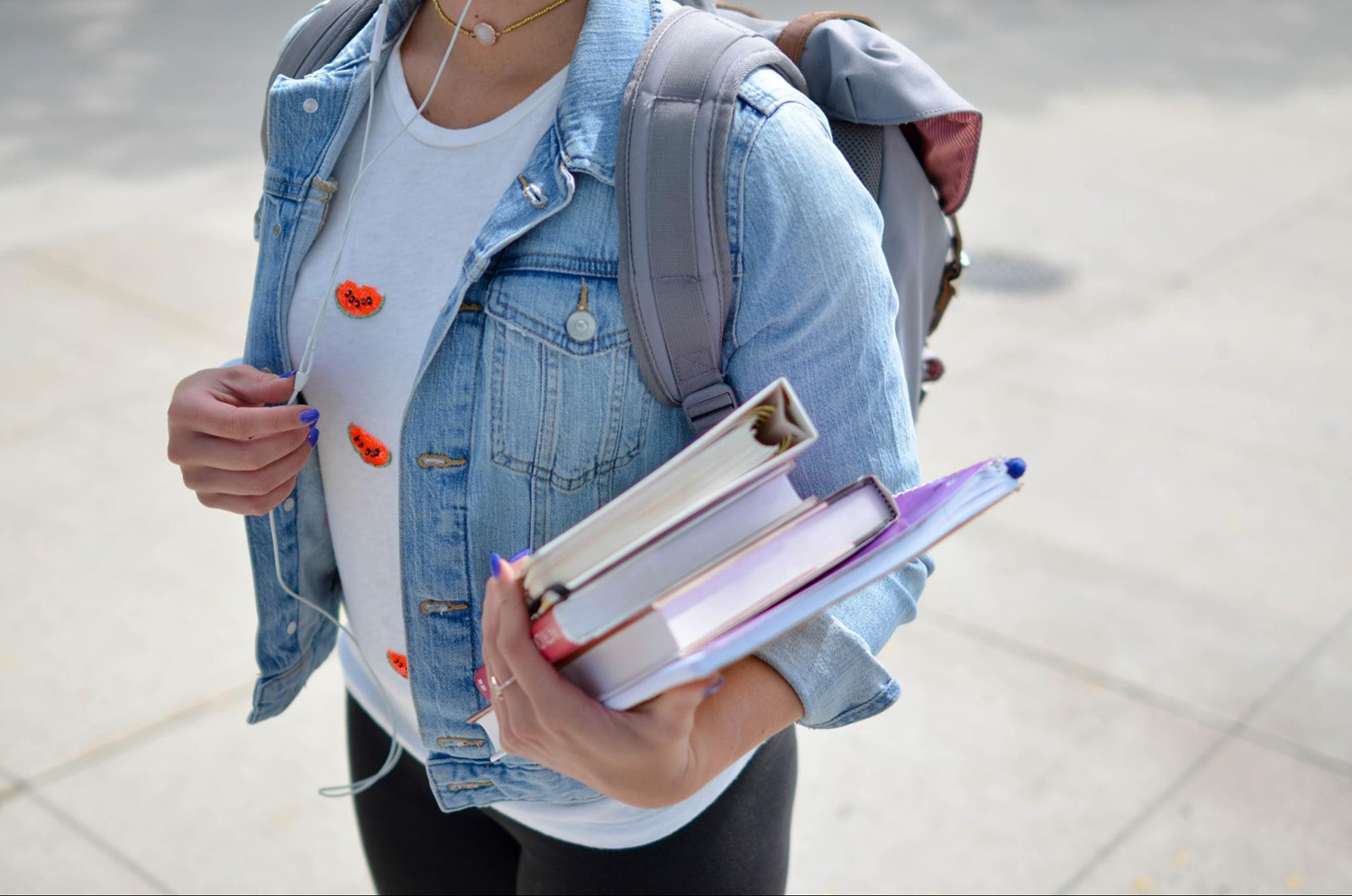 student walking on campus