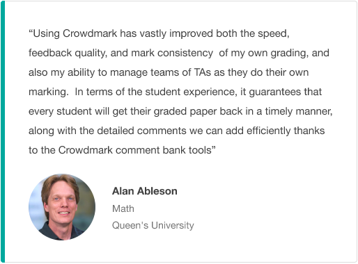 Alan Ableson Testimonial for Crowdmark