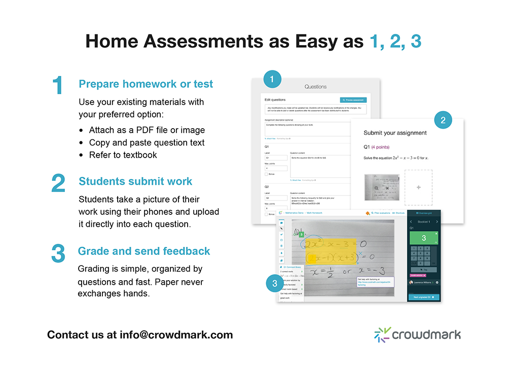 Steps to create a home assessment in Crowdmark