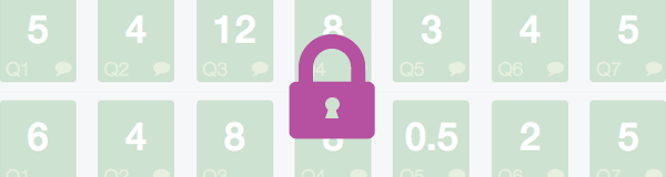 Grid of assessments with a lock on top