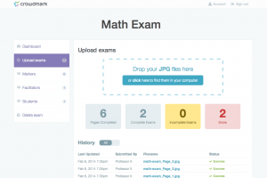 Screenshot showcasing Crowdmarks exam upload status feature. 