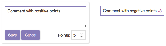 Comments with positive and negative points