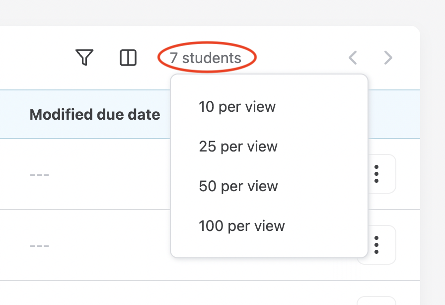 Customize the number of records displayed on each page.